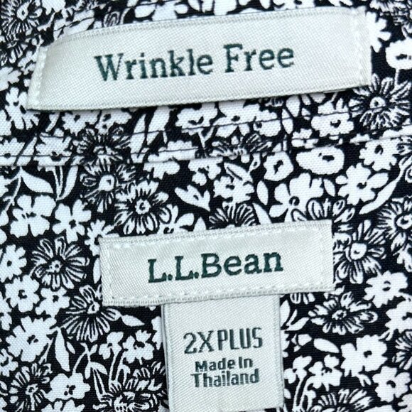 L.L. Bean Wrinkle-Free Pinpoint Oxford Womens 2X Plus Shirt Floral Print - Picture 4 of 6